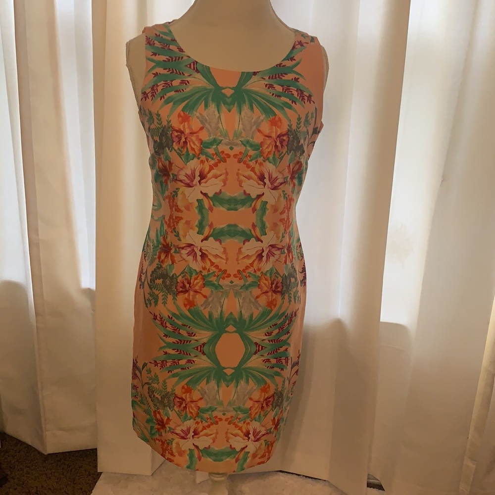 Danny & Nicole Tropical Print Sleeveless Dress
